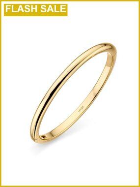14k Gold Filled Bangle Bracelet for Women, Minimalist Solid Band Stacking